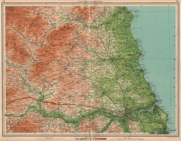 NORTHUMBERLAND Newcastle-upon-Tyne Morpeth Sunderland Hexham. LARGE 1939 map